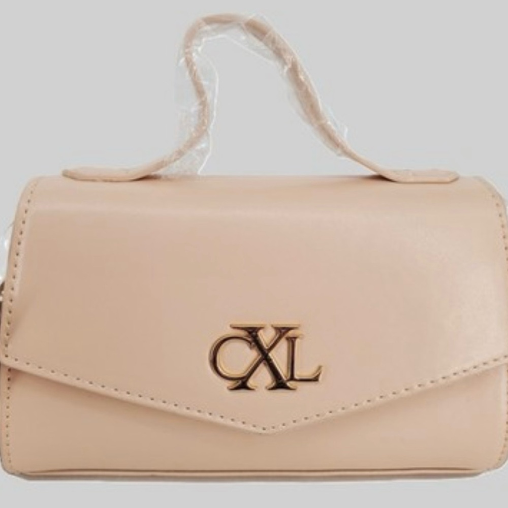 Christian Lacroix Beige Leather Top-Handle Wristlet Clutch